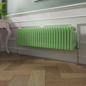 Bern 300 x 1190mm Pastel Green Triple Horizontal Column Radiator