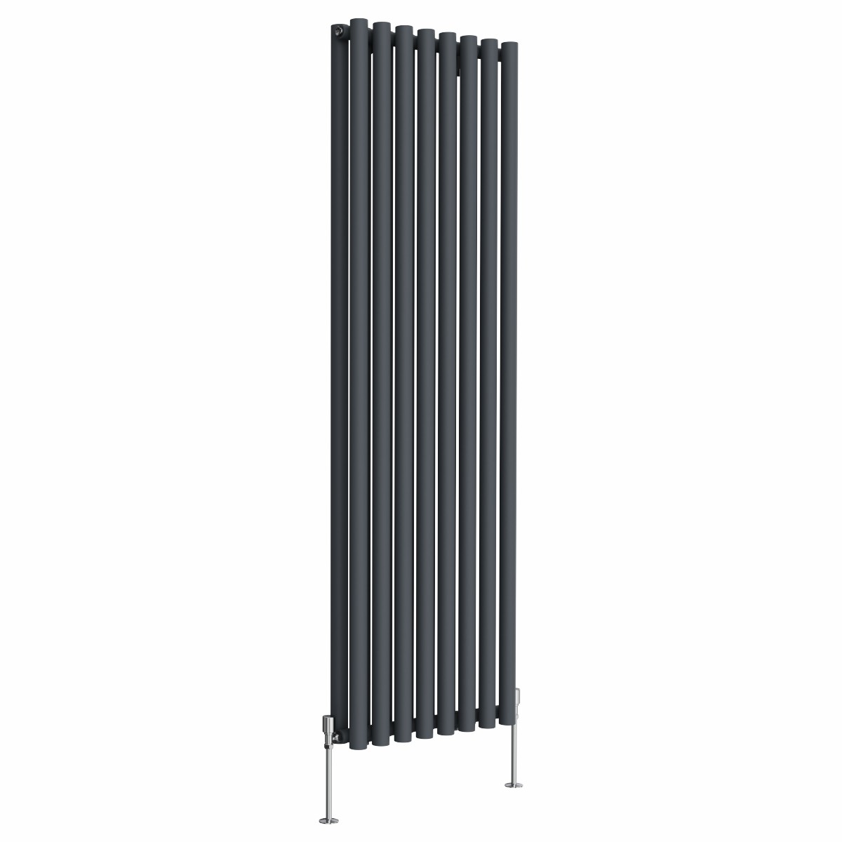 Voss 1800 x 545mm Anthracite Double Vertical Round Tube Designer Radiator