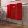 Bern 600 x 830mm Traditional Signal Red Double Horizontal Column Radiator