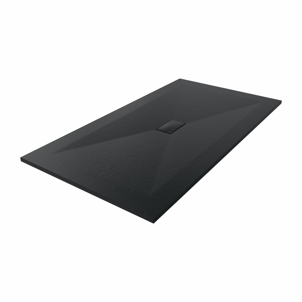 Terra - 1800x1000mm Slate Effect Rectangle Shower Tray Black