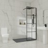 Wasdale - 900mm Wet Room Screen - Black Grid