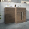 Calm Walnut Right Hand Combination Vanity Unit Set (No Concealed Cistern, No Toilet)