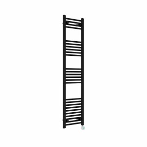 Bergen 1600 x 400mm Straight Black Thermostatic Touch Control Wifi Electric Heated Towel Rail