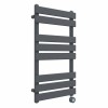 Juva 800 x 450mm Sand Grey Flat Panel Thermostatic Touch Control Electric Heated Towel Rail