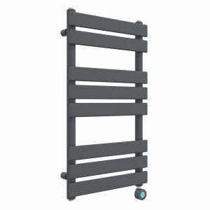 Juva 800 x 450mm Sand Grey Flat Panel Thermostatic Touch Control Electric Heated Towel Rail