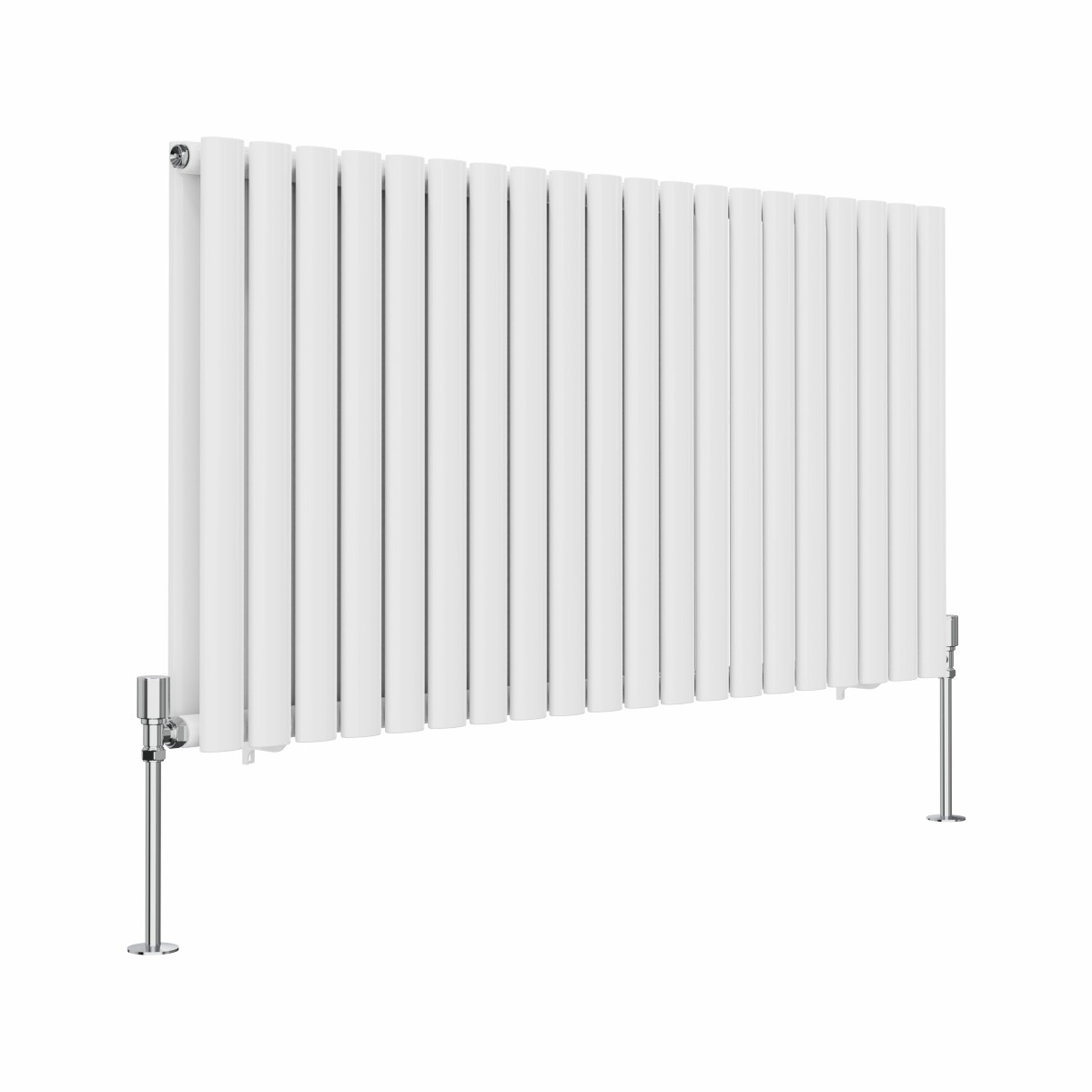 Norden 600 x 1181mm White Double Horizontal Oval Tube Designer Radiator