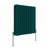 Norden 600 x 591mm Blue Green Double Oval Column Horizontal Designer Radiator