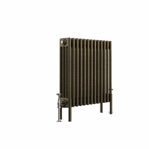 Bern 600 x 605mm Black Gold Four Column Horizontal Traditional Radiator