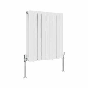 Karlstad 600 x 614mm White Double Horizontal Flat Panel Designer Radiator