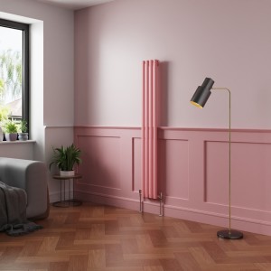 Norden Rose Clair Pink Oval Column Vertical Designer Radiator - Choice Of Sizes