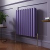 Norden 600 x 591mm Elegant Purple Double Horizontal Oval Column Designer Radiator