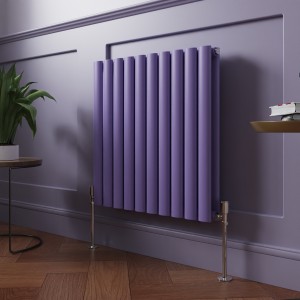 Norden 600 x 591mm Elegant Purple Double Horizontal Oval Column Designer Radiator