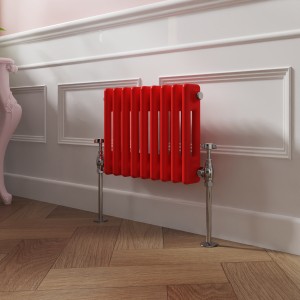 Bern 300 x 425mm Traditional Signal Red Double Horizontal Column Radiator