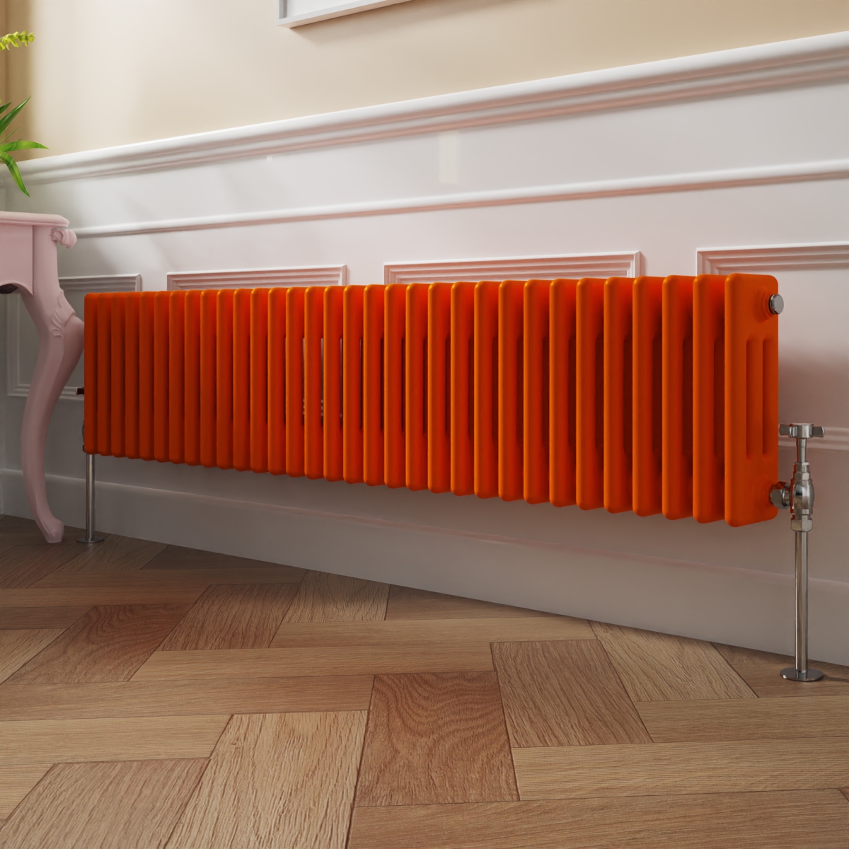 Bern 300 x 1460mm Bright Orange Triple Horizontal Column Radiator