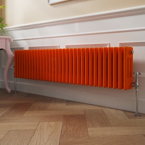 Bern 300 x 1460mm Bright Orange Triple Horizontal Column Radiator