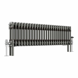 Bern 300 x 1190mm Raw Metal Double Column Horizontal Traditional Radiator