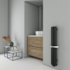 Carisa Nixie Bath 1200 x 205mm Black Designer Aluminium Radiator