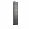 Karlstad 1800 x 410mm Black Silver Double Vertical Flat Panel Designer Radiator