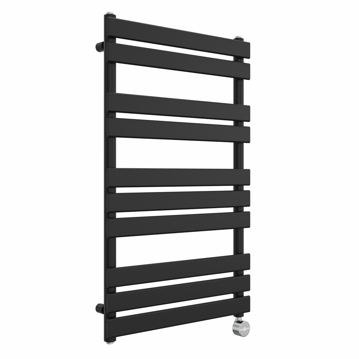 Juva 1000 x 600mm Satin Black Flat Panel Thermostatic Touch Control Electric Heated Towel Rail