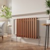 Lulea 600 x 760mm Metallic Bronze Single Flat Panel Horizontal Designer Radiator