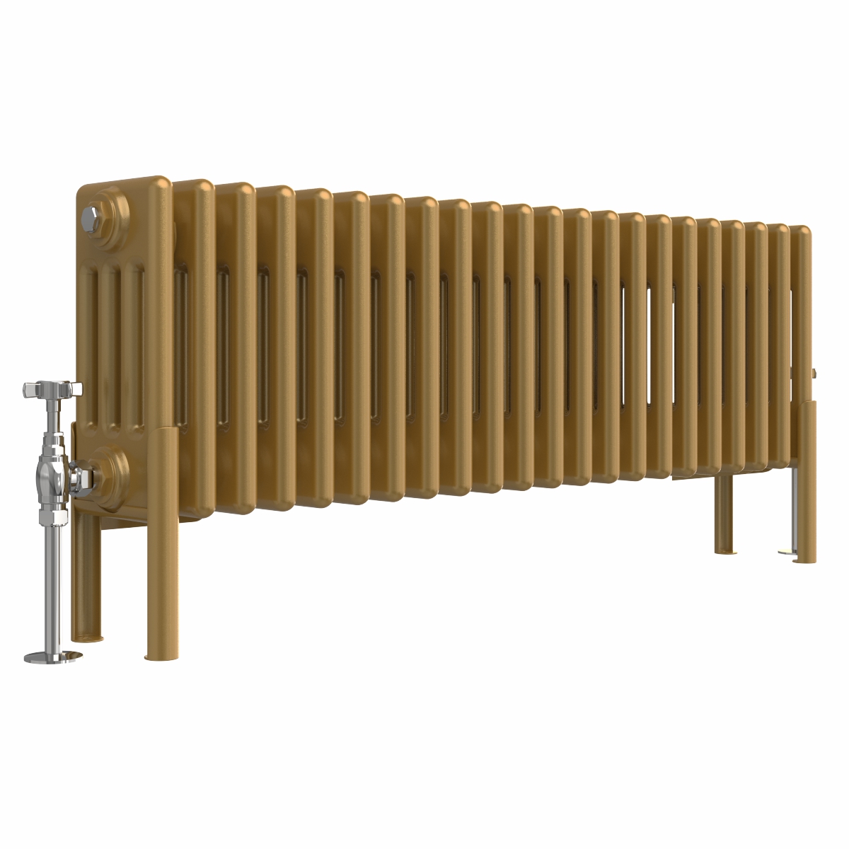 Bern 300 x 1010mm Traditional Metallic Gold Horizontal Four Column Radiator