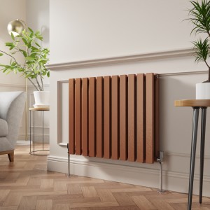 Lulea 600 x 760mm Metallic Bronze Double Flat Panel Horizontal Designer Radiator
