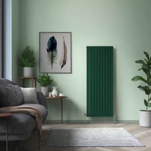 Karlstad 1800 x 682mm Moss Green Double Flat Panel Vertical Designer Radiator