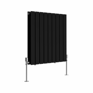 Karlstad 600 x 614mm Black Double Horizontal Flat Panel Designer Radiator
