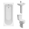 Splash Bathroom Suite with Close Coupled Toilet and Essential Singled Ended Bath - 1600 x 700mm