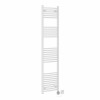 Fjord 1800 x 400mm Curved White HEC Thermostatic Electric Heated Towel Rail