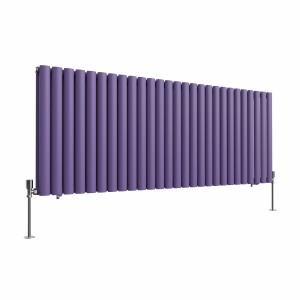 Norden 600 x 1594mm Elegant Purple Double Horizontal Oval Column Designer Radiator