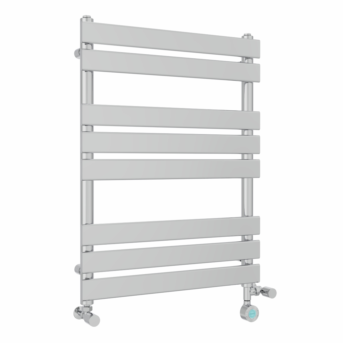 Juva 800 x 600mm Dual Fuel Chrome Flat Panel Thermostatic Touch Control Wifi Electric Heated Towel Rail