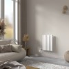 Norden 600 x 414mm White Horizontal Oval Tube Wifi Electric Radiator - 400W
