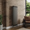 Bern 1500 x 470mm Raw Metal Four Column Vertical Traditional Radiator