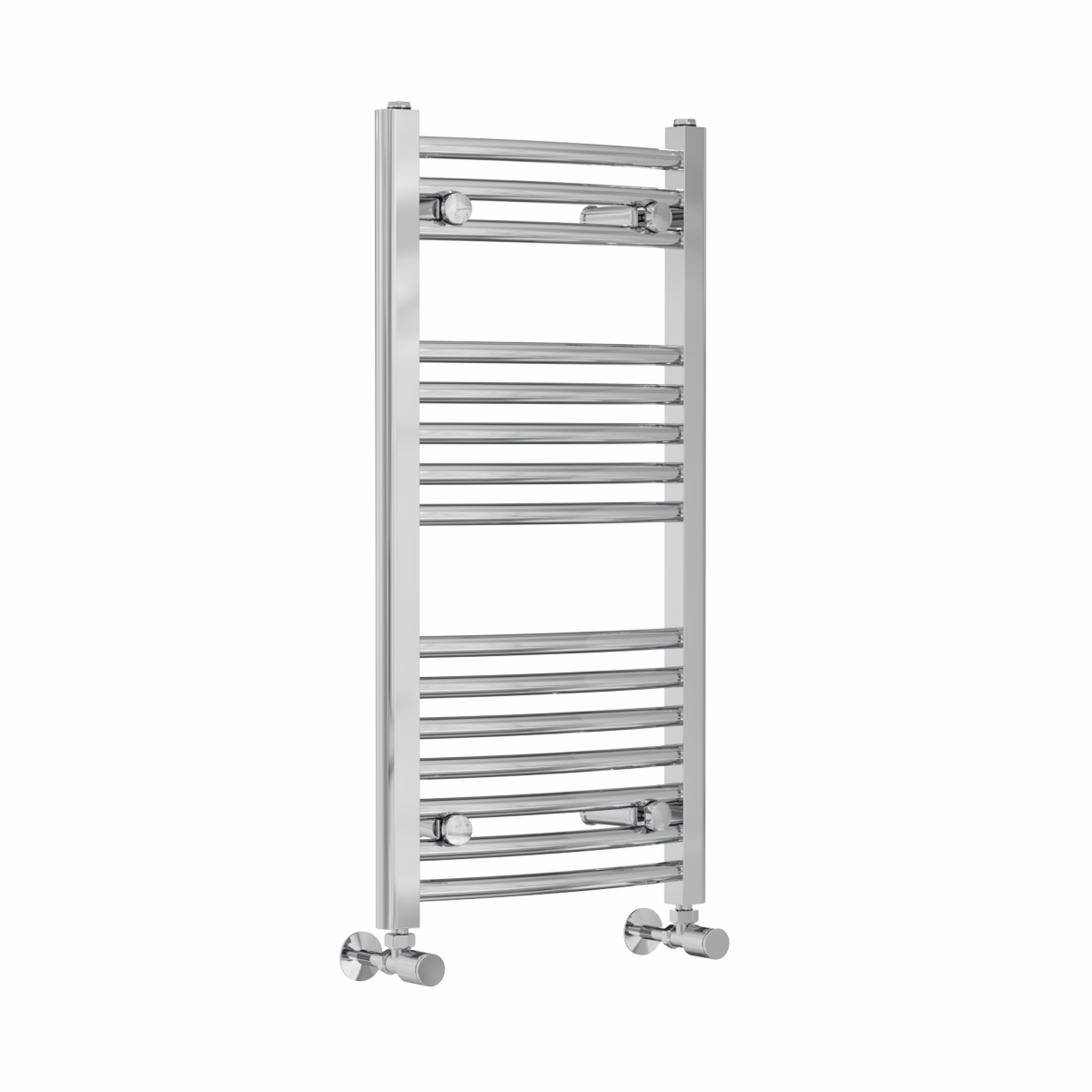 Fjord 800 x 400mm Curved Chrome Heated Towel Rail