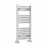 Fjord 800 x 400mm Curved Chrome Heated Towel Rail