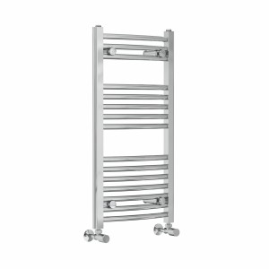 Fjord 800 x 400mm Curved Chrome Heated Towel Rail