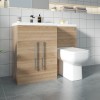 Calm Light Oak Left Hand Combination Vanity Unit Basin L Shape with Back to Wall Feel 600 Toilet & Soft Close Seat & Concealed Cistern - 1100mm
