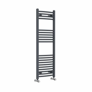Fjord 1200 x 400mm Curved Anthracite Heated Towel Rail
