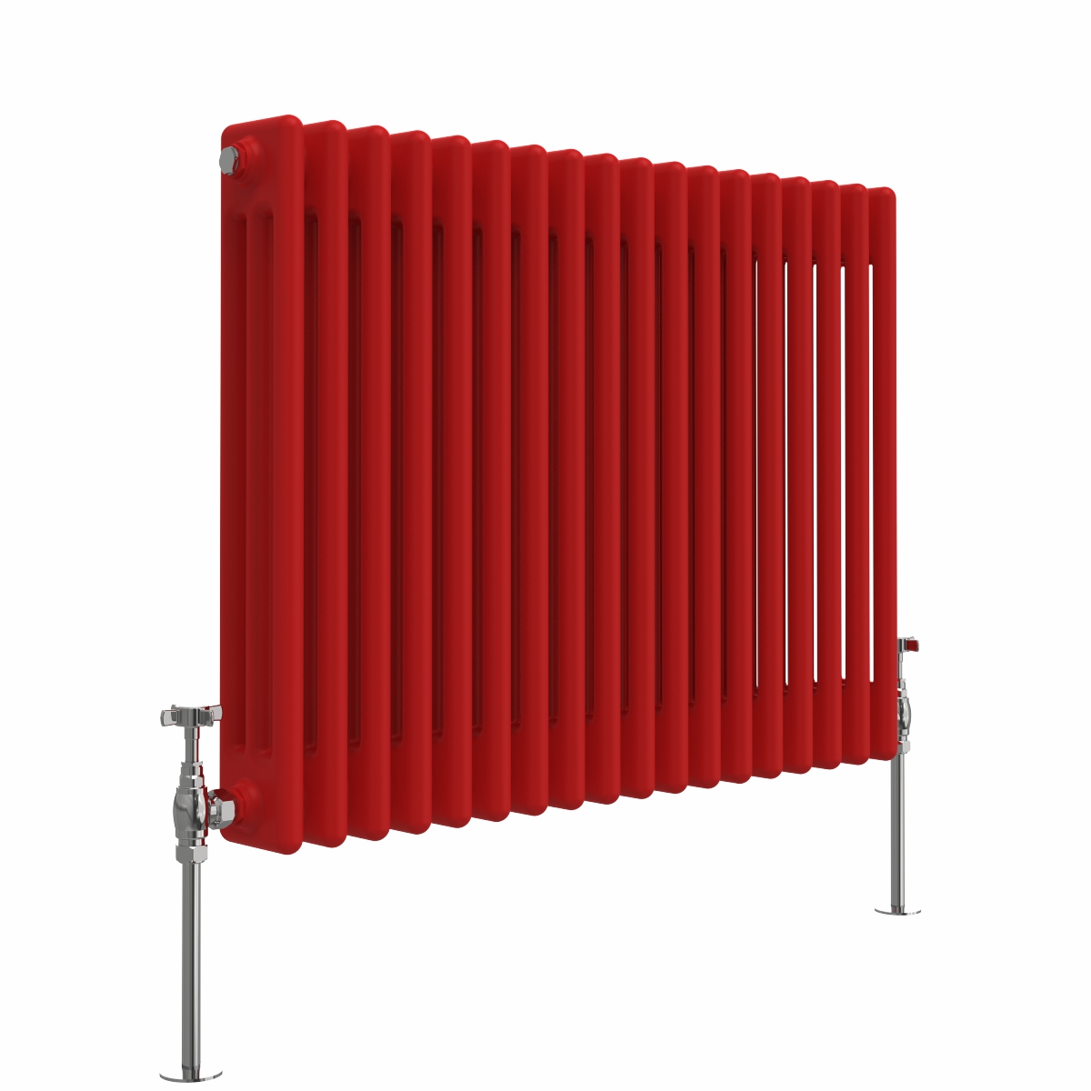 Bern 600 x 830mm Traditional Signal Red Triple Horizontal Column Radiator