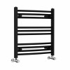 Fjord 600 x 600mm Curved Black Heated Towel Rail