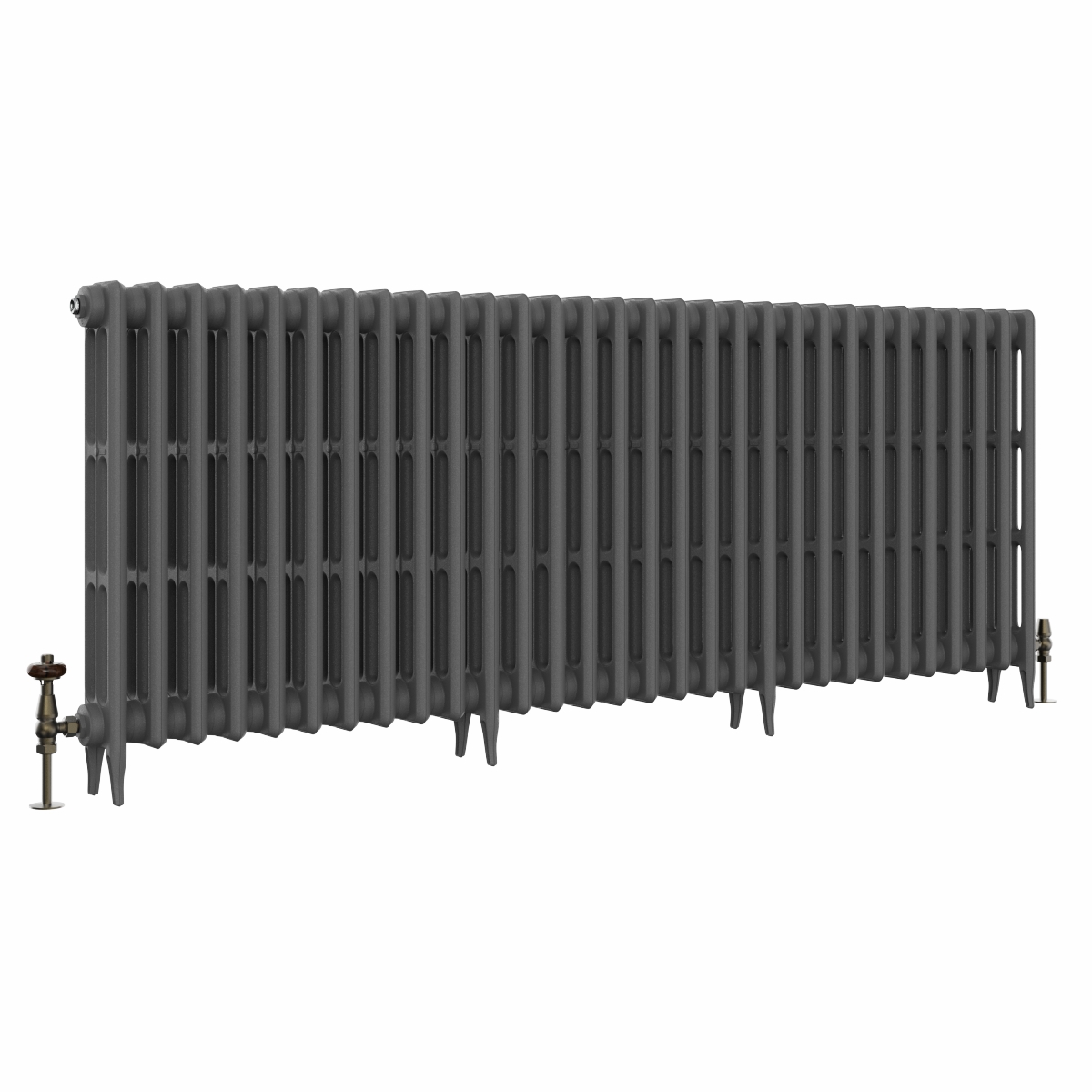 Classic  745 x 1894mm Farrow & Ball Railings Grey Triple Column Cast Iron Radiator - 30 Sections