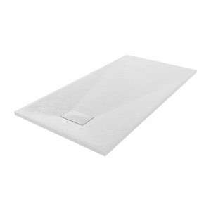 Terra - 1500x800mm Slate Effect Rectangle Shower Tray White