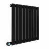 Karlstad 600 x 614mm Black Horizontal Flat Panel Wifi Electric Radiator - 600W