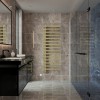 Kemi 1600 x 600mm Dual Fuel Brushed Brass Thermostatic Touch Control Electric Heated Towel Rail