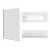 Sawley 1600 x 700mm Straight Bath Single Ended with Front Panel and Square Chrome Bath Screen