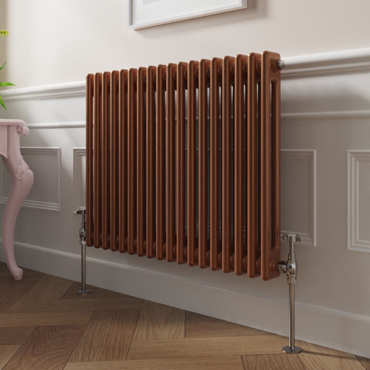 Bern 600 x 830mm Metallic Bronze Double Horizontal Column Radiator