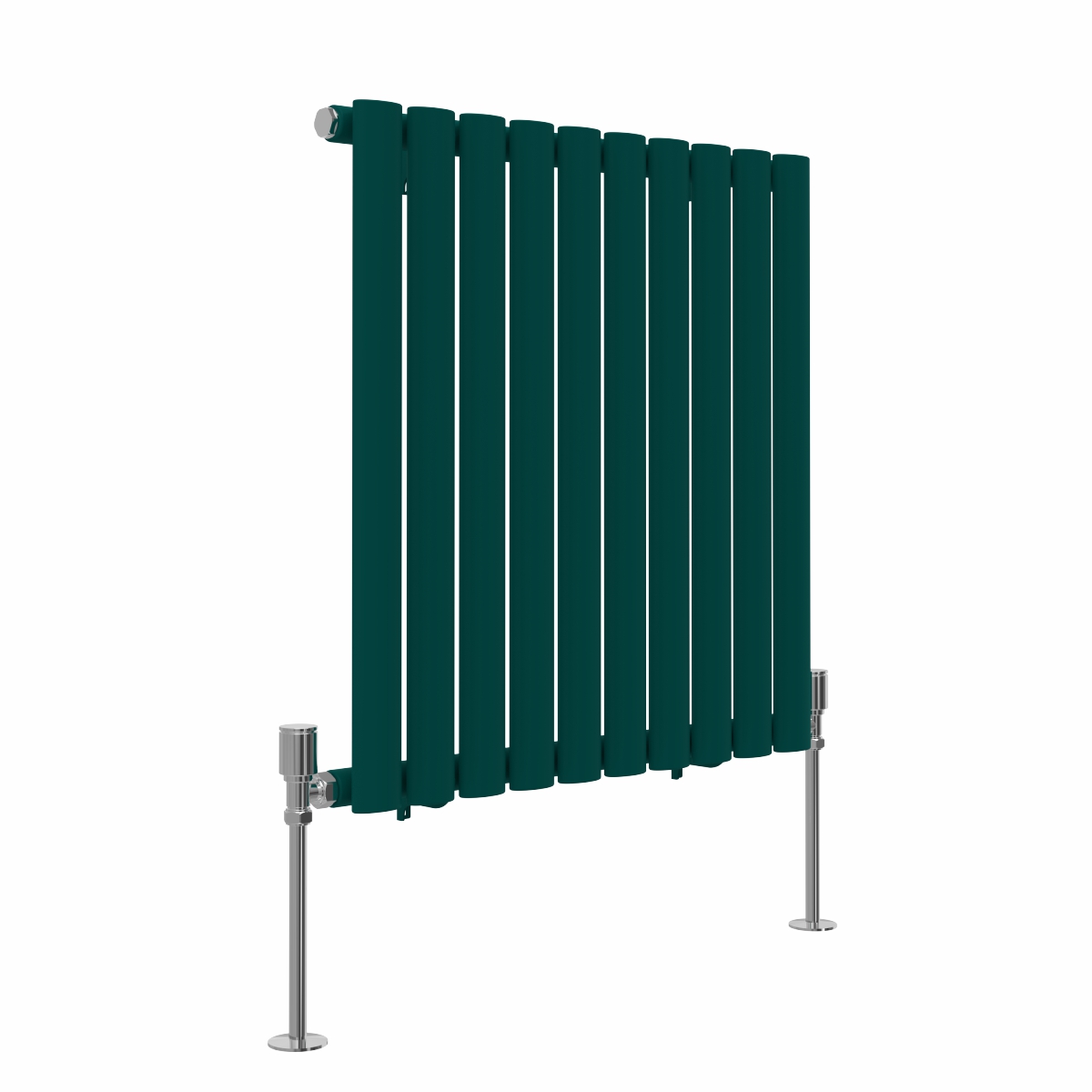 Norden 600 x 591mm Blue Green Single Oval Column Horizontal Designer Radiator