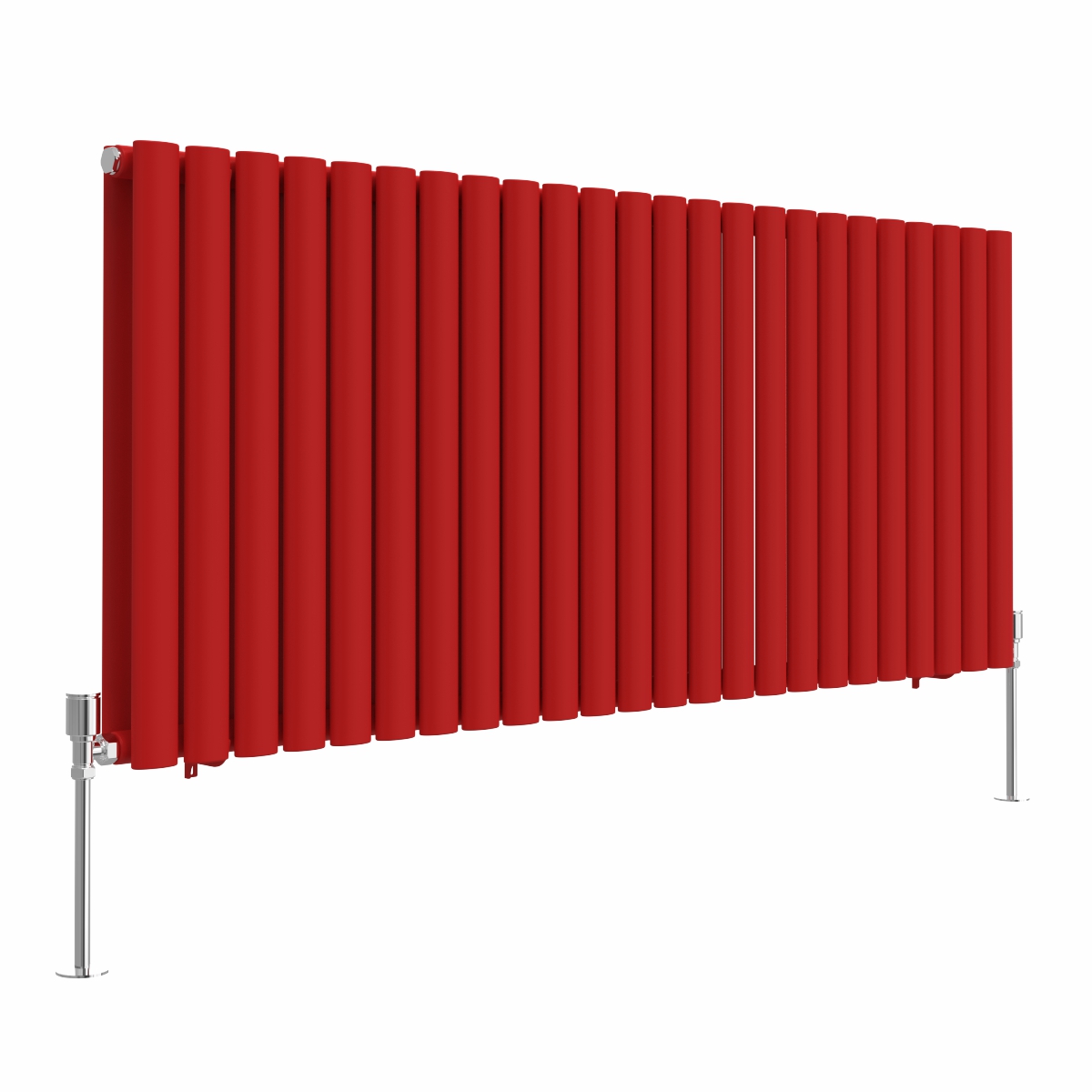 Norden 600 x 1417mm Signal Red Double Oval Column Horizontal Designer Radiator