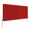 Norden 600 x 1417mm Signal Red Double Oval Column Horizontal Designer Radiator